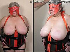 Mature BBW with big tits explores BDSM with submissive partner
