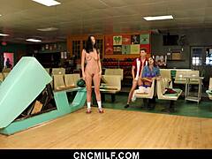 During a bowling game, boyfriend cheats on girlfriend with her mature stepmom - cncmilf