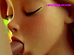 Small-breasted Rapunzel receives oral pleasure and penetrates anally in 3D animation